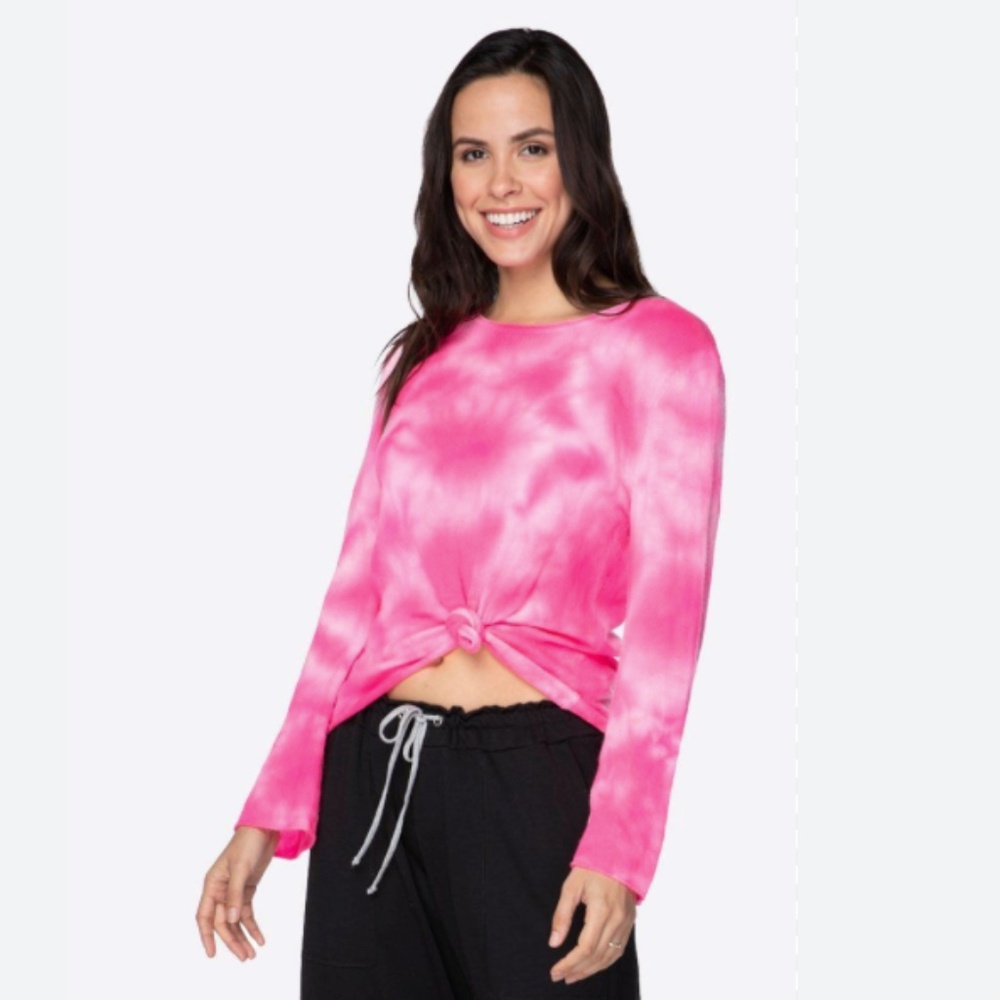GOLDEN SUN BRAND WOMENS 100% CASHMERE VACAY READY PINK TIE DYE SWEATER S/M COZY